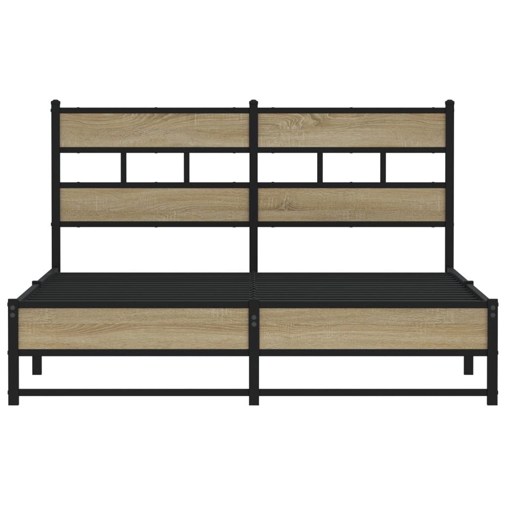 Cadre de lit en métal sans matelas chêne sonoma 160x200 cm - XIOS
