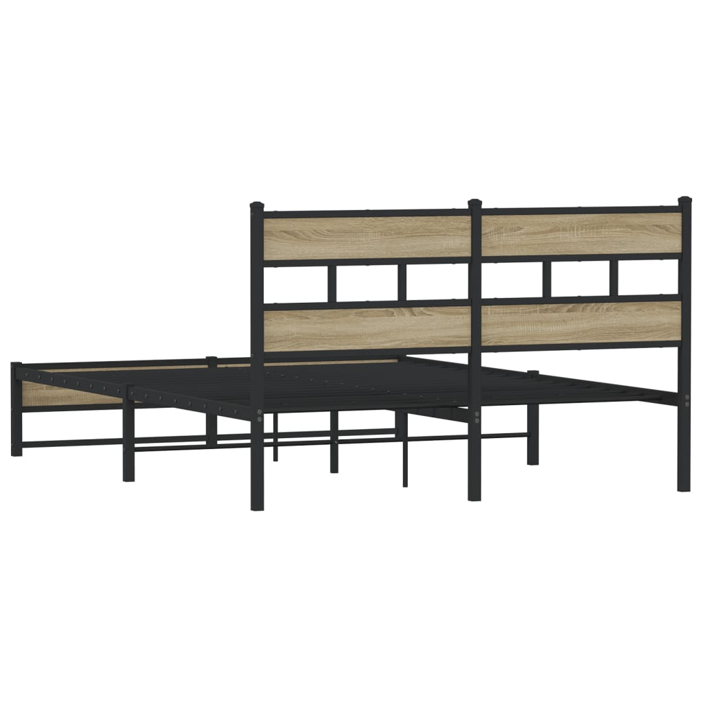 Cadre de lit en métal sans matelas chêne sonoma 160x200 cm - XIOS