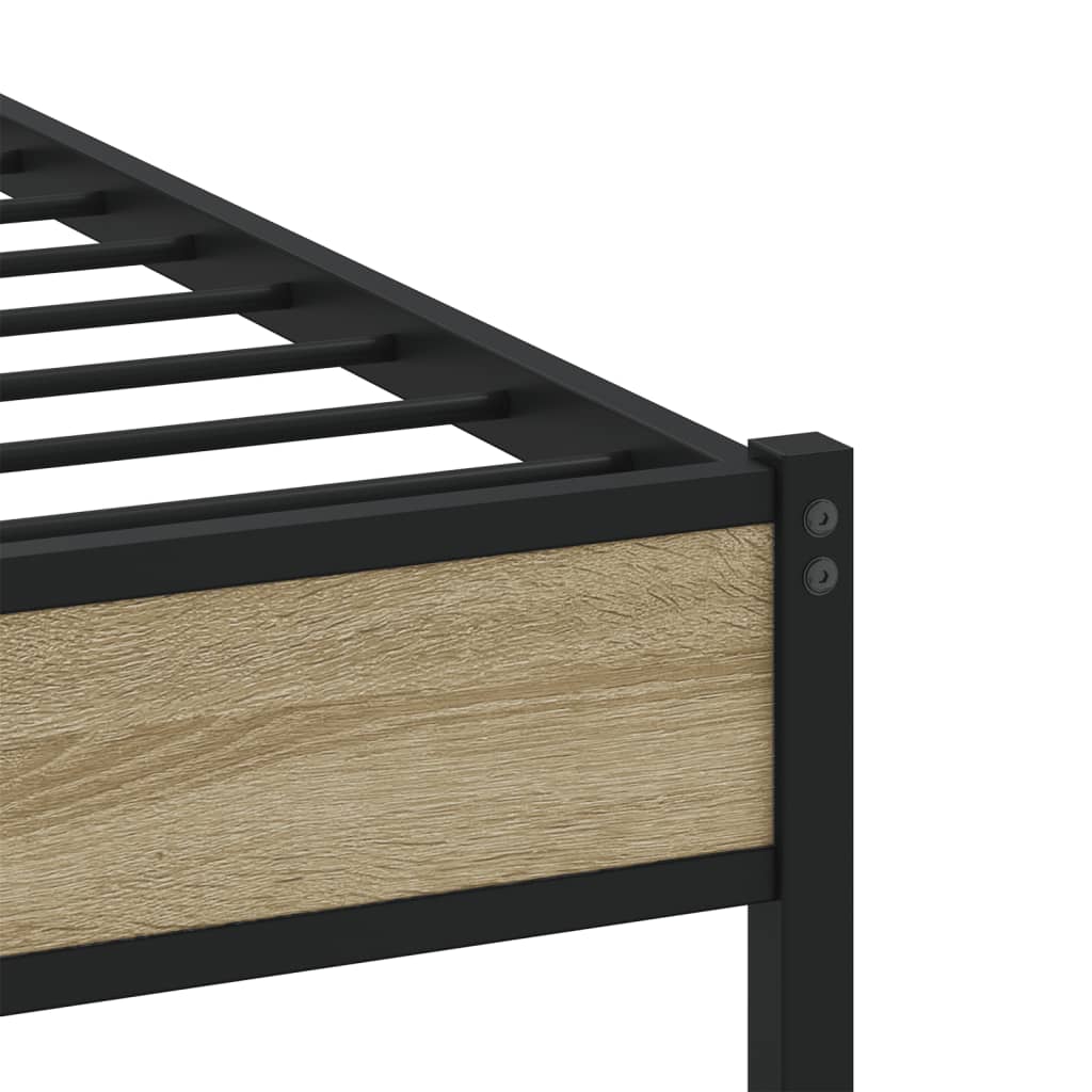 Cadre de lit en métal sans matelas chêne sonoma 160x200 cm - XIOS