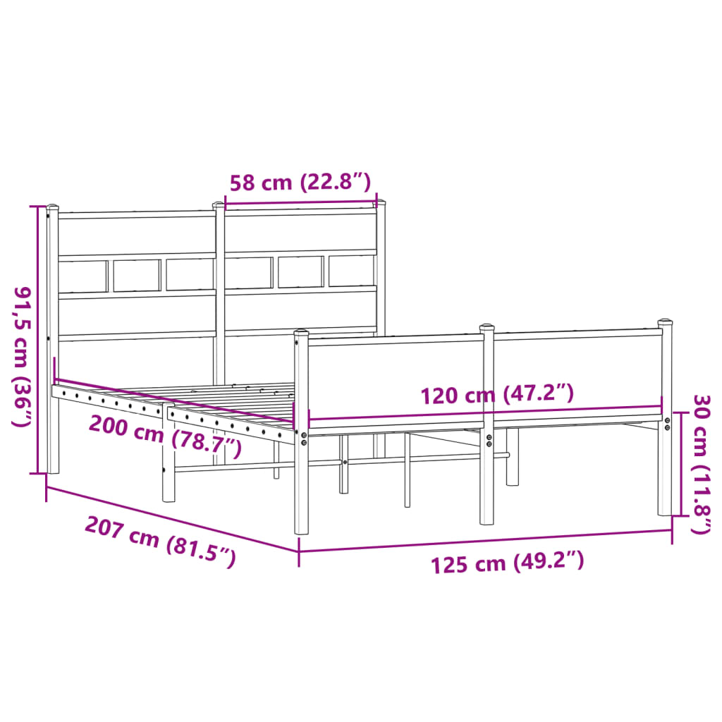 Cadre de lit sans matelas chêne sonoma 120x200 cm - XIOS