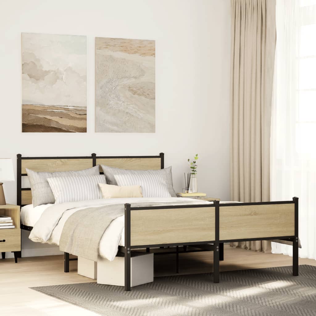 Cadre de lit sans matelas chêne sonoma 140x190 cm - XIOS