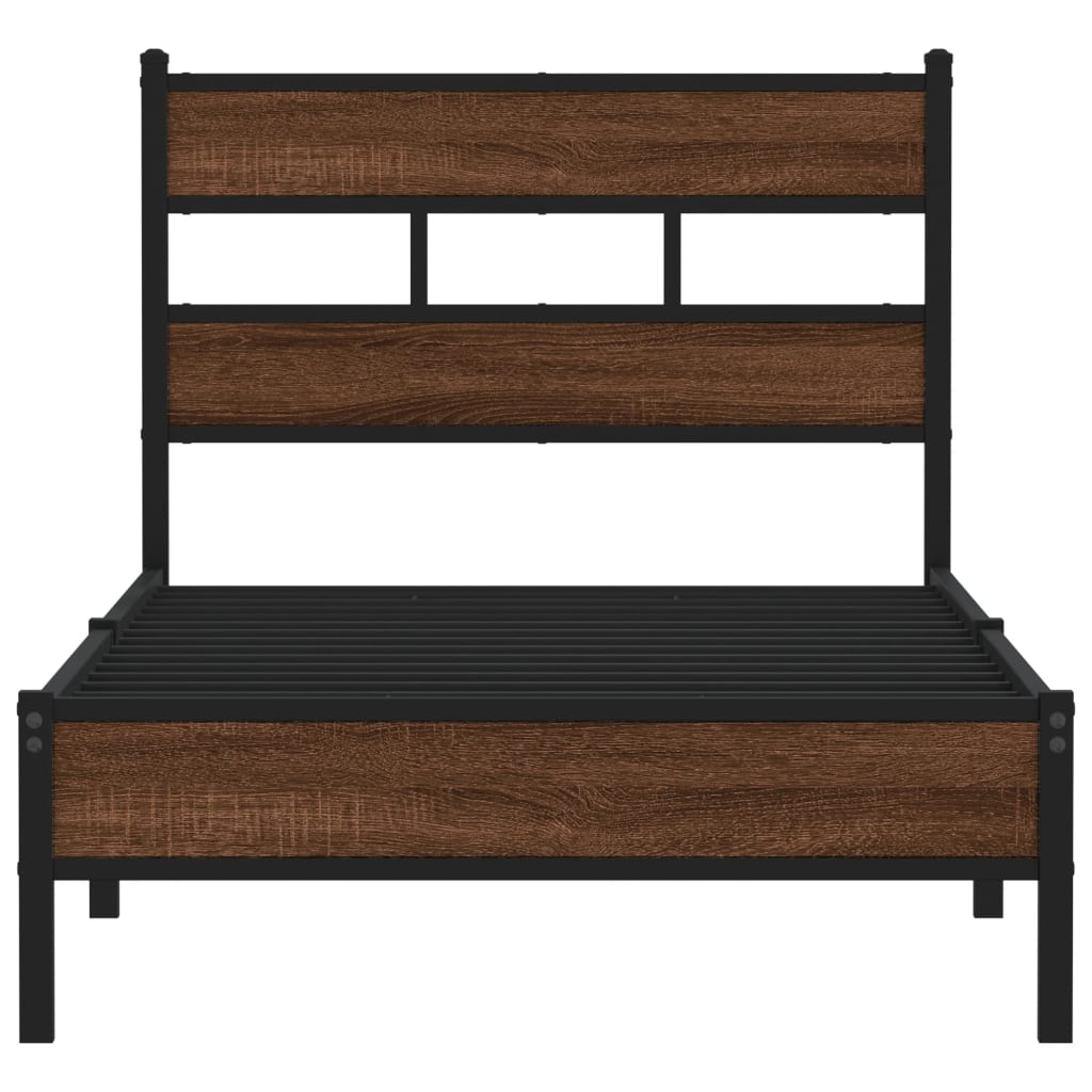 Cadre de lit sans matelas chêne marron 80x200cm bois ingénierie - XIOS