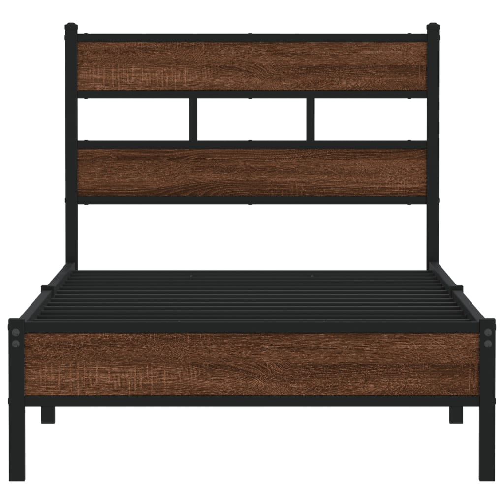 Cadre de lit sans matelas chêne marron 90x200cm bois ingénierie - XIOS