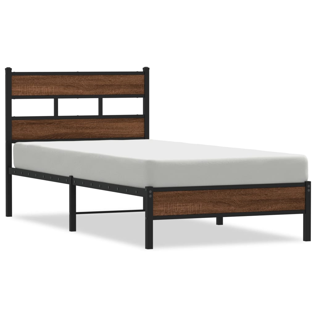 Cadre de lit sans matelas chêne marron 100x200 cm - XIOS