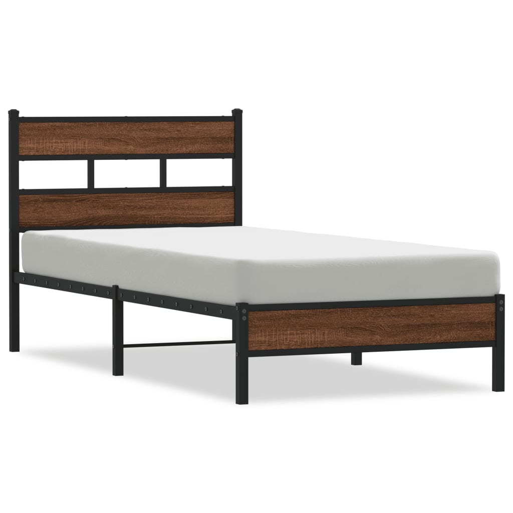 Cadre de lit sans matelas chêne marron 107x203 cm - XIOS