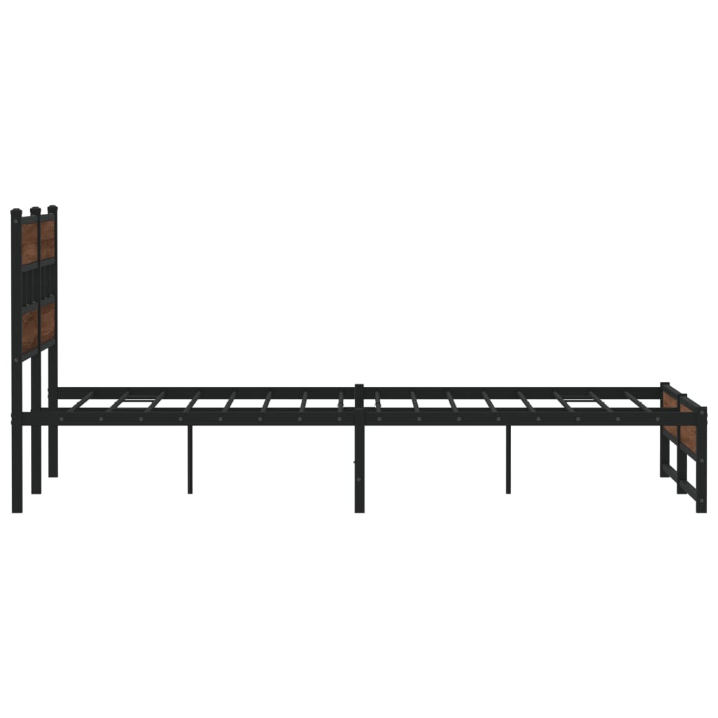 Cadre de lit en métal sans matelas chêne marron 150x200 cm - XIOS