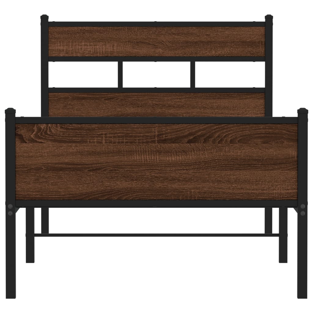 Cadre de lit sans matelas chêne marron 75x190cm bois ingénierie - XIOS