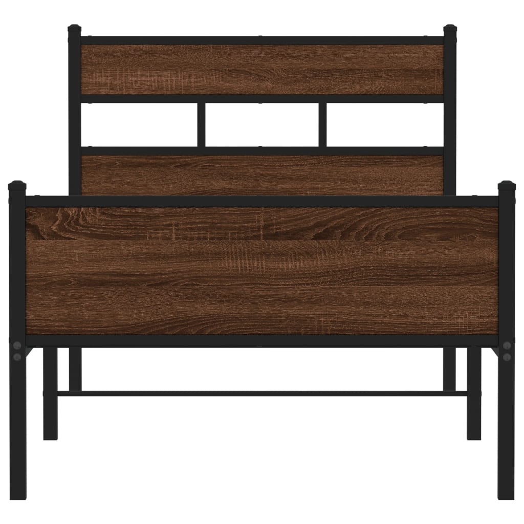 Cadre de lit sans matelas chêne marron 90x190cm bois ingénierie - XIOS