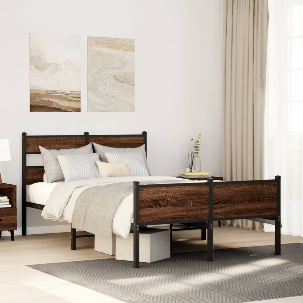 Cadre de lit sans matelas chêne marron 120x190 cm - XIOS