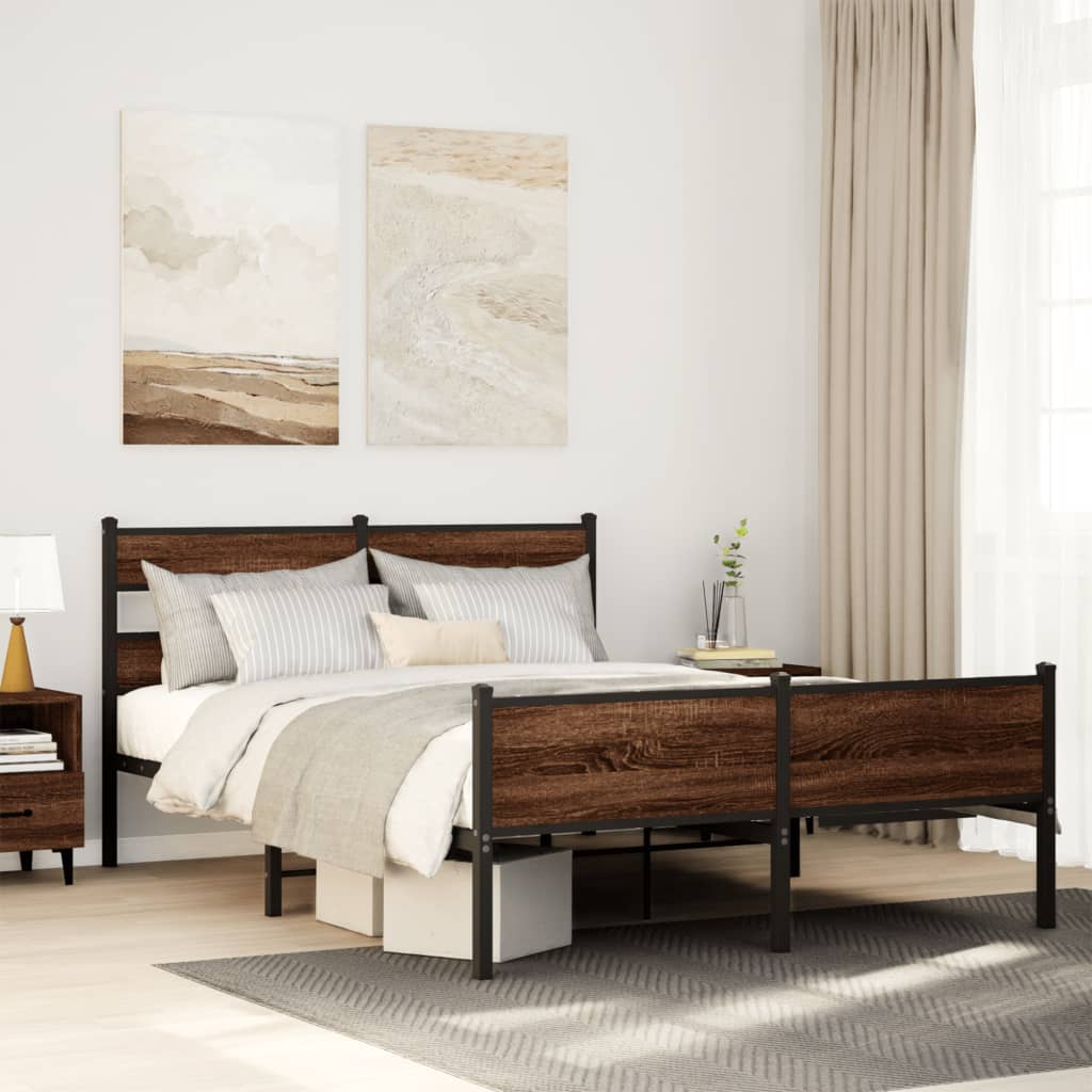Cadre de lit sans matelas chêne marron 140x200 cm - XIOS