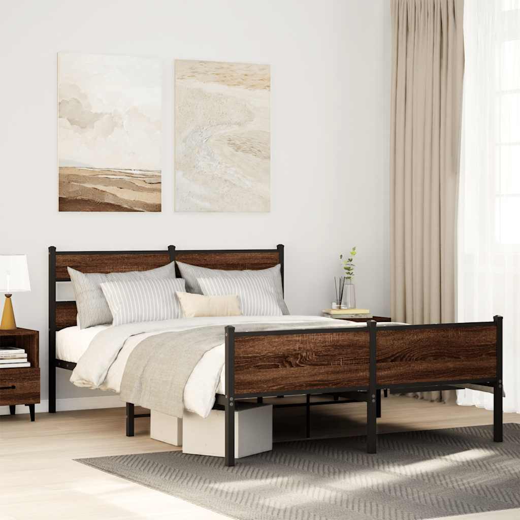 Cadre de lit sans matelas chêne marron 150x200 cm - XIOS