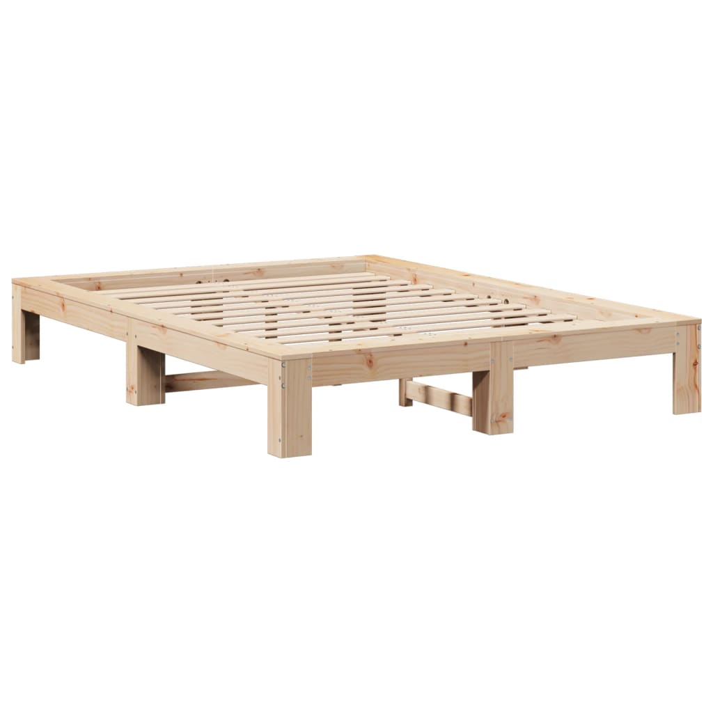 Cadre de lit sans matelas 140x200 cm bois massif de pin - XIOS