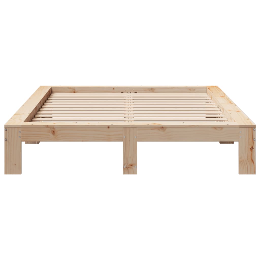 Cadre de lit sans matelas 140x190 cm bois de pin massif - XIOS