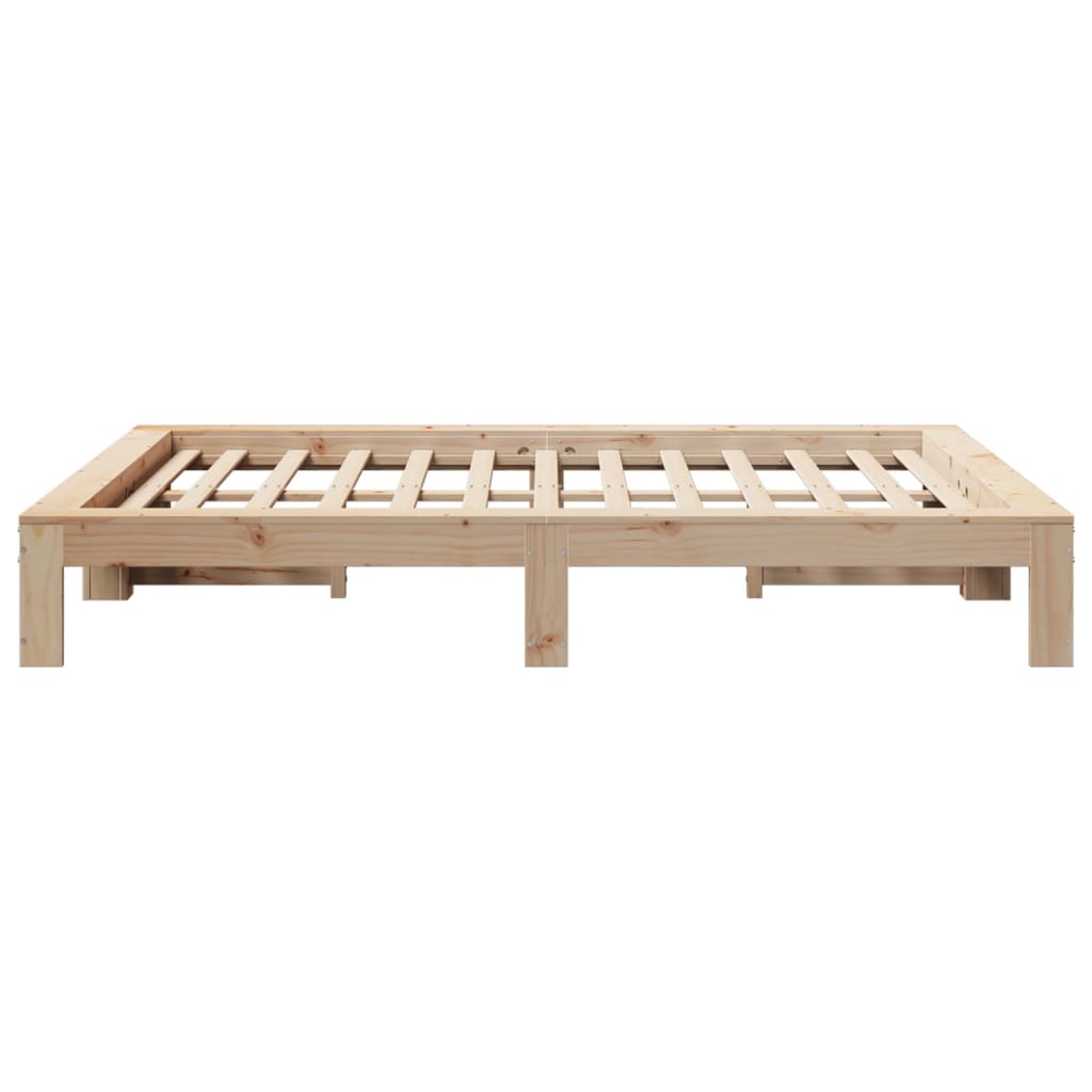 Cadre de lit sans matelas 135x190 cm bois de pin massif - XIOS