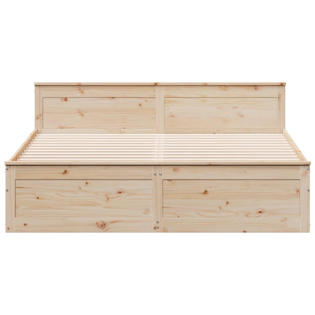 Cadre de lit sans matelas avec tête de lit 180x200 cm bois pin - XIOS