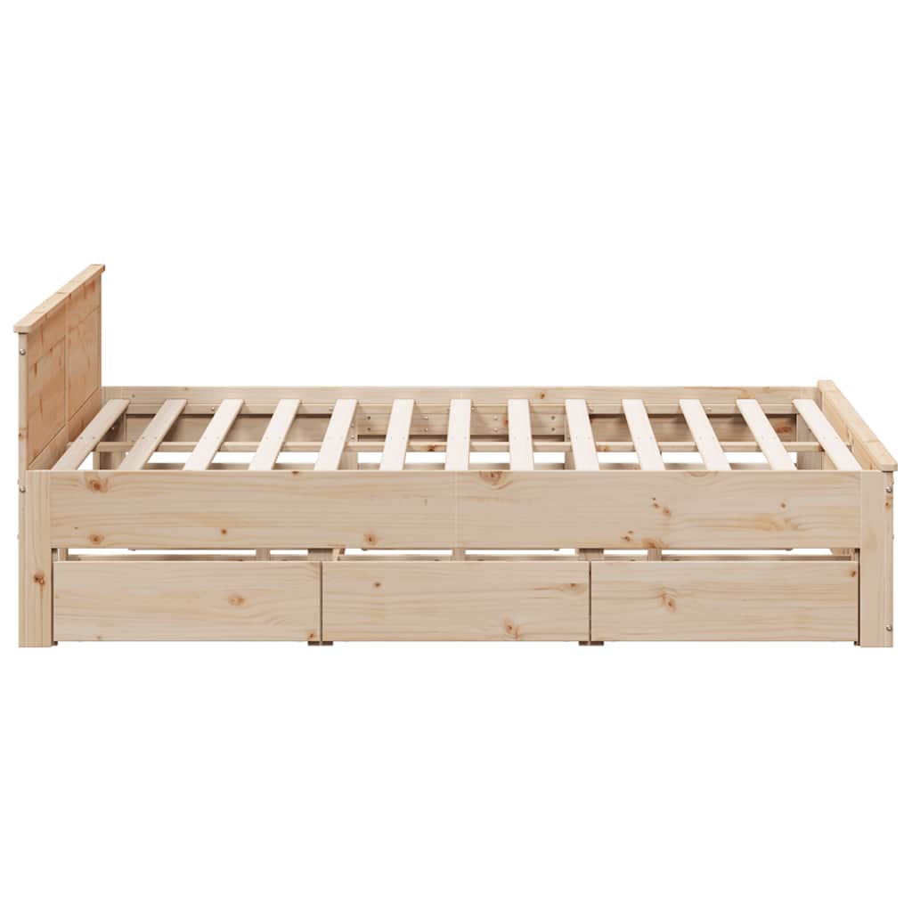 Cadre de lit sans matelas avec tête de lit 180x200 cm bois pin - XIOS