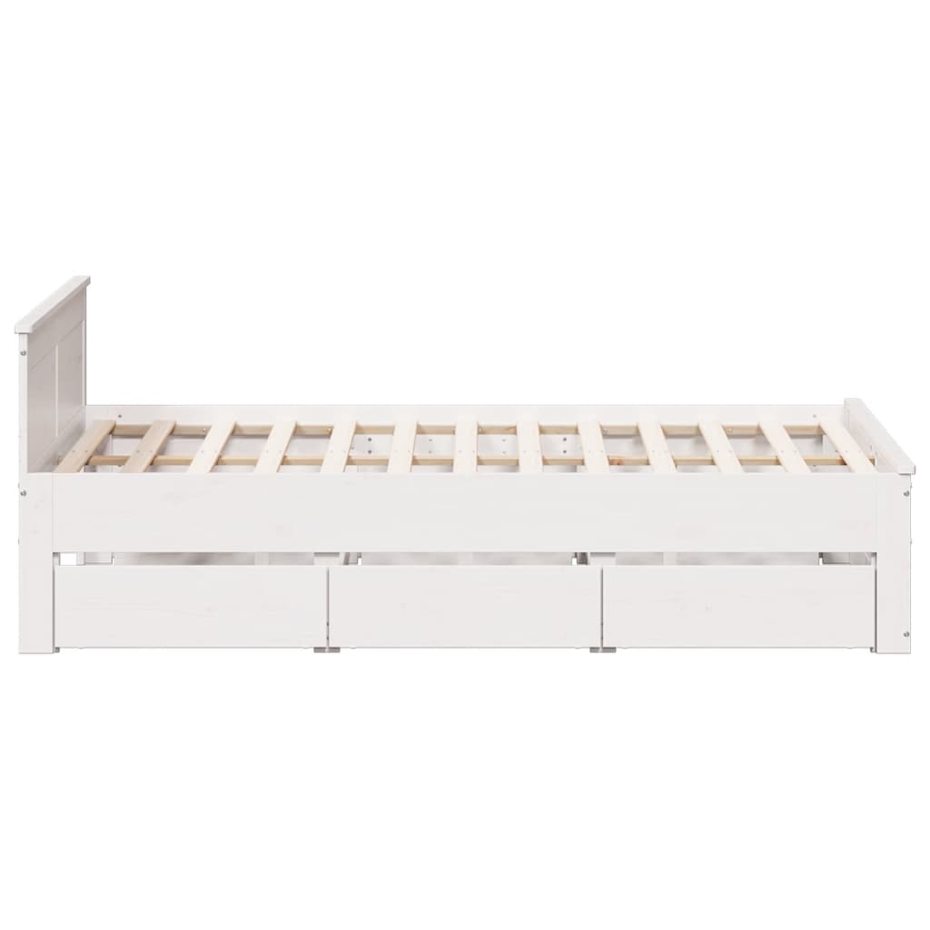 Cadre de lit sans matelas avec tête de lit blanc 150x200 cm pin - XIOS