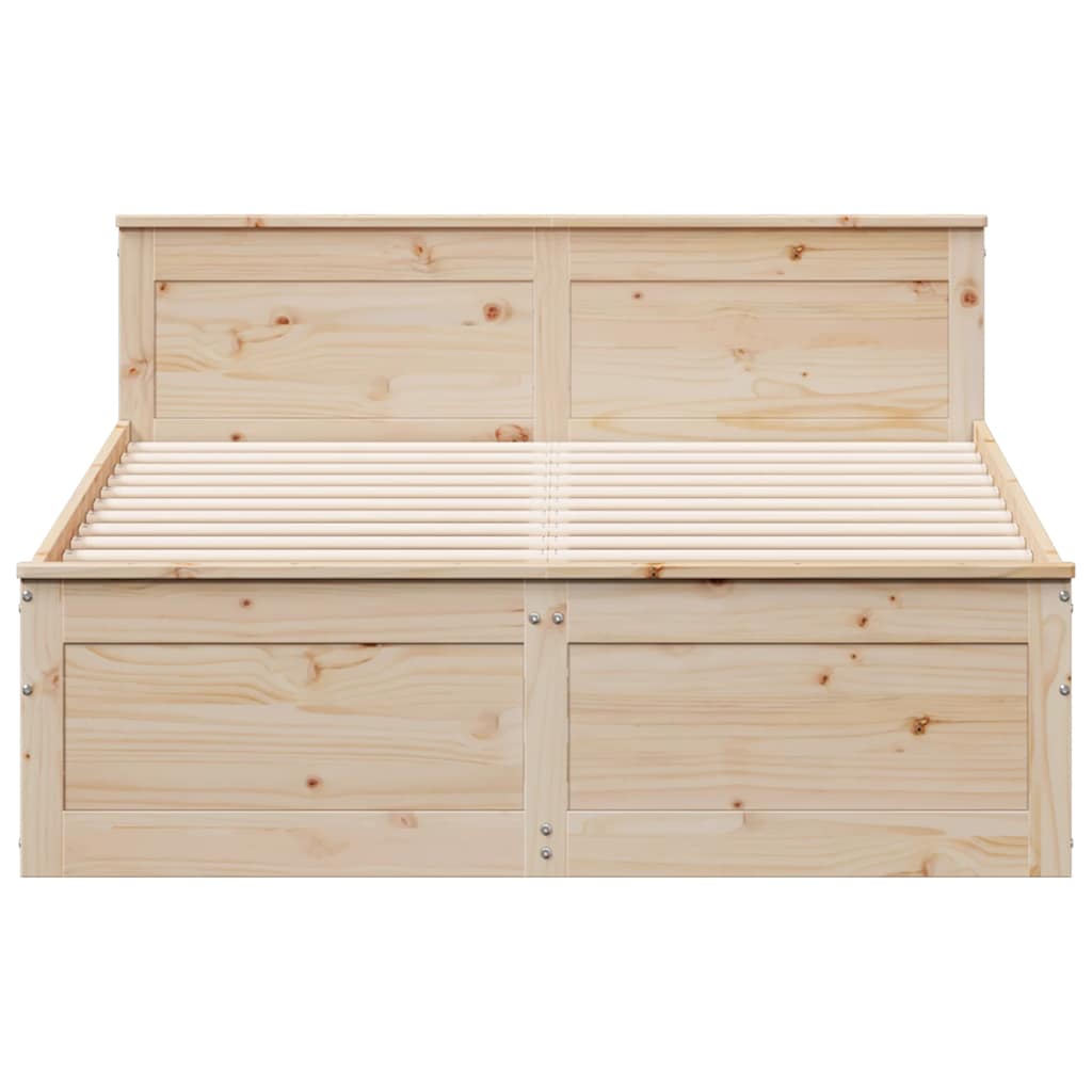 Cadre de lit sans matelas avec tête de lit 140x190cm pin massif - XIOS