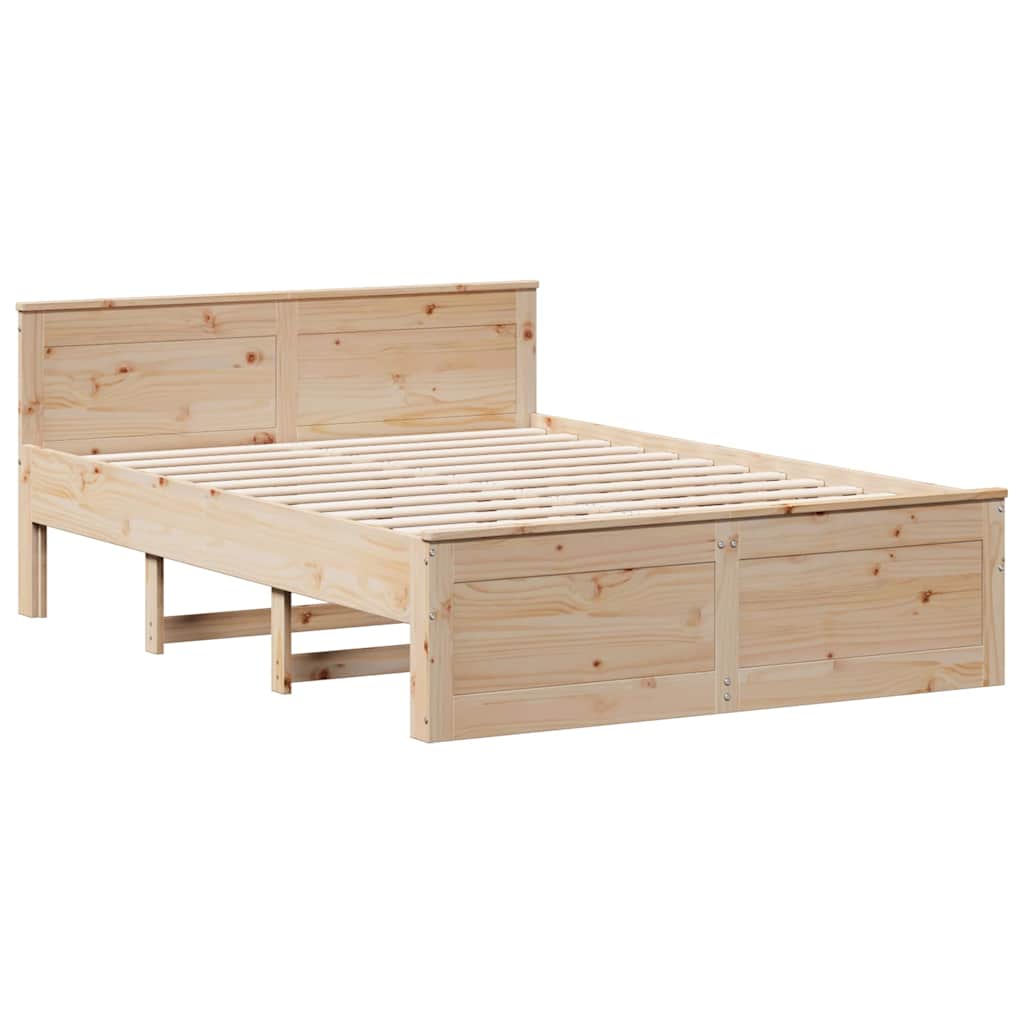 Cadre de lit sans matelas avec tête de lit 140x190cm pin massif - XIOS