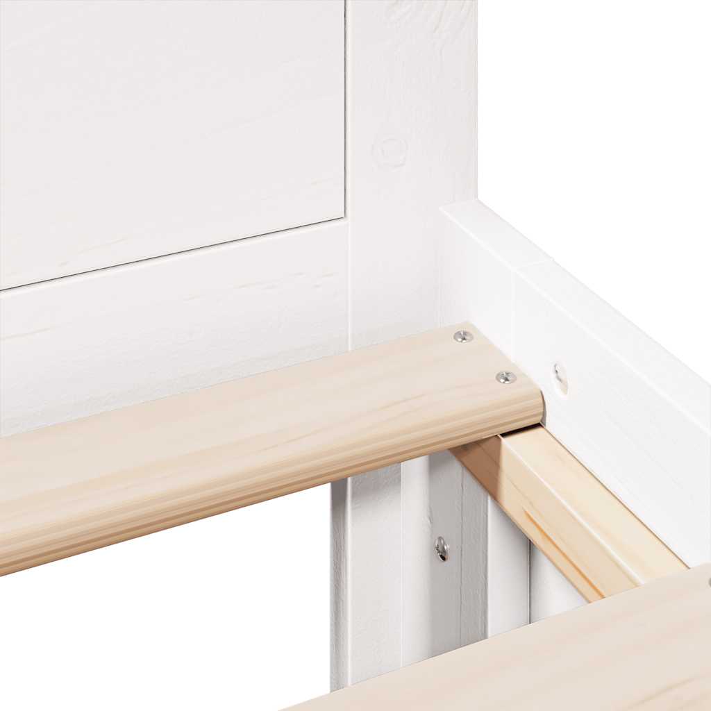 Cadre de lit sans matelas avec tête de lit blanc 120x190 cm pin