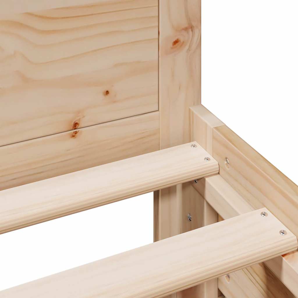 Cadre de lit sans matelas avec tête de lit 90x190 cm pin massif - XIOS