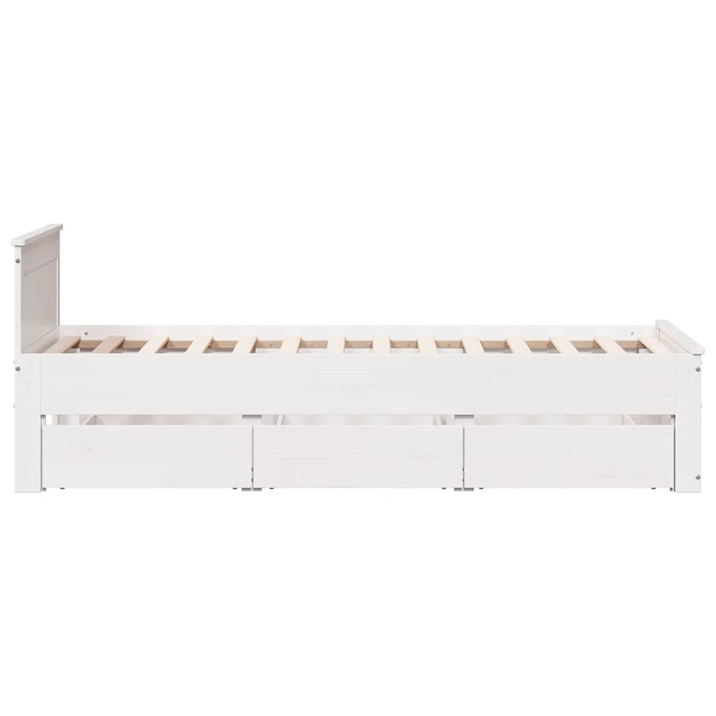Cadre de lit sans matelas avec tête de lit 90x190 cm pin massif - XIOS