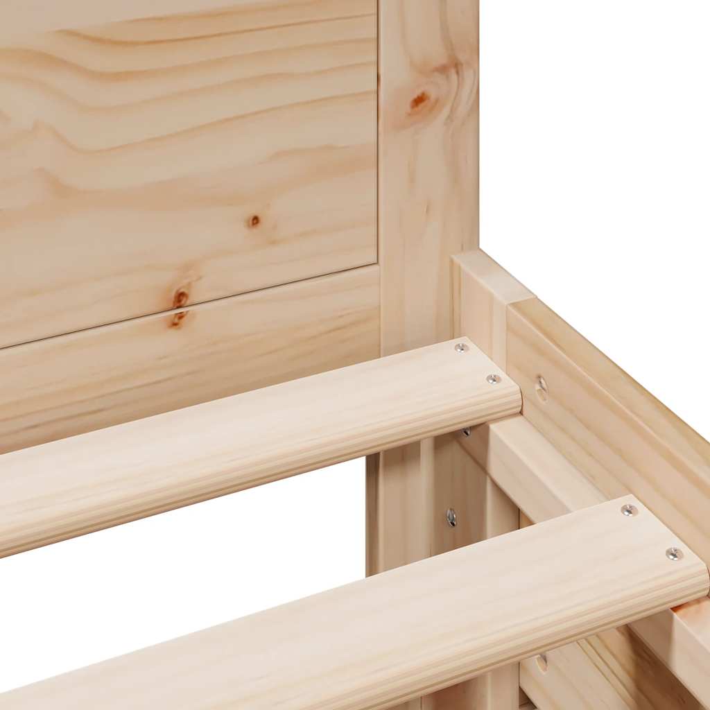 Cadre de lit sans matelas avec tête de lit 75x190 cm pin massif - XIOS