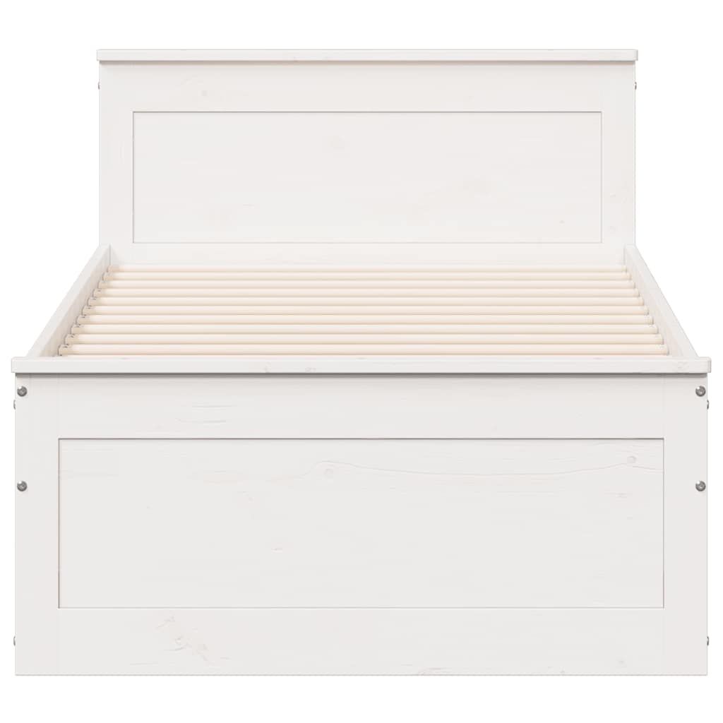 Cadre de lit sans matelas avec tête de lit 75x190 cm pin massif - XIOS