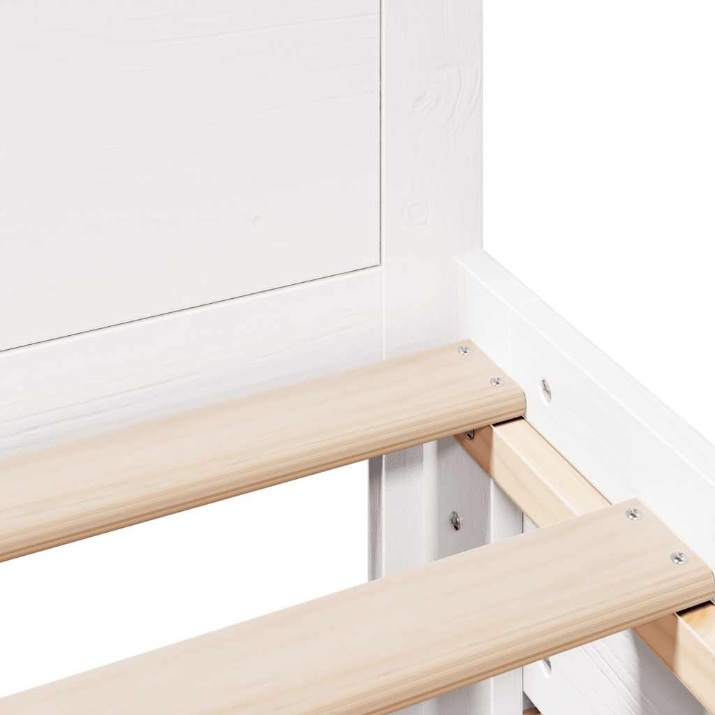 Cadre de lit sans matelas avec tête de lit 75x190 cm pin massif - XIOS