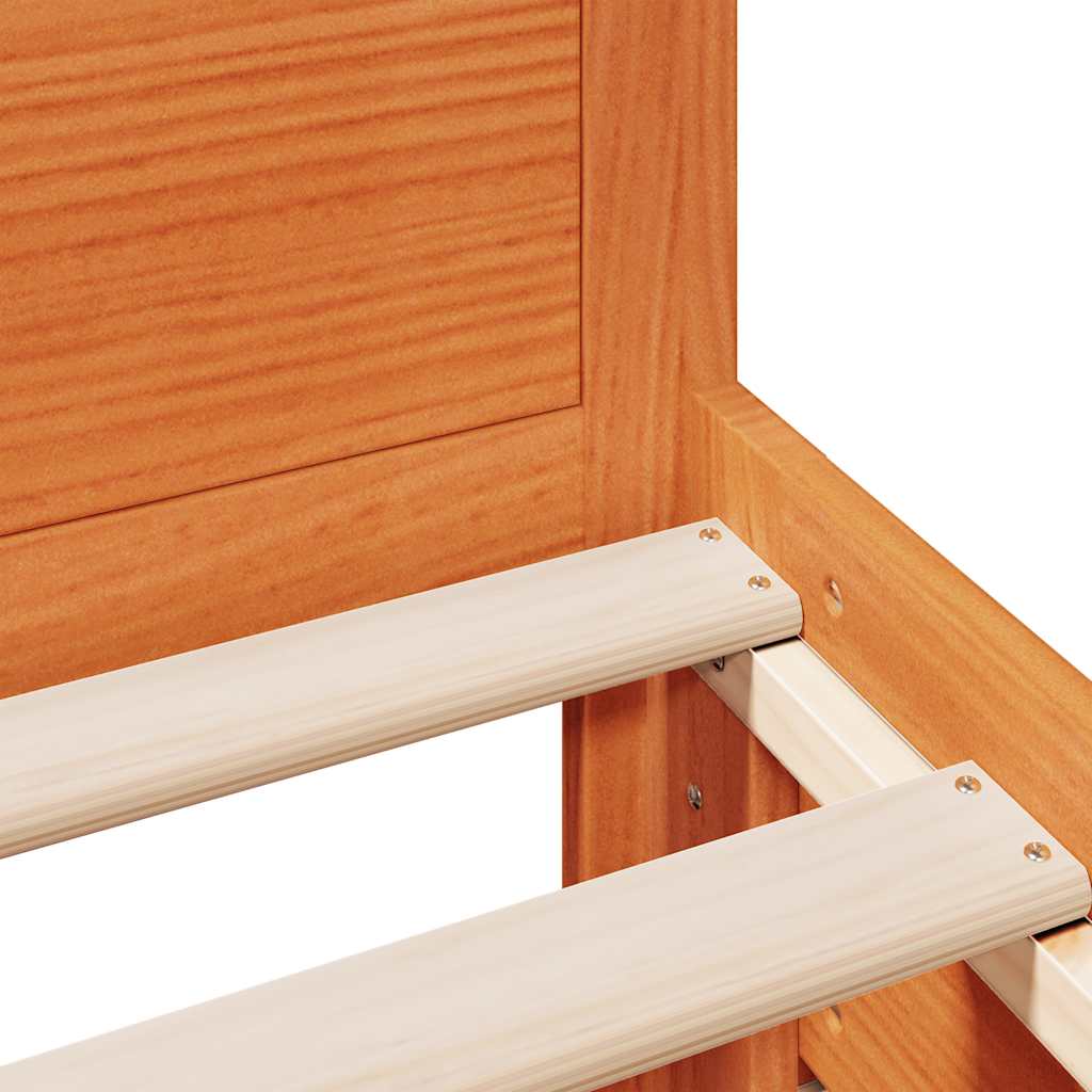 Cadre de lit sans matelas avec tête de lit 75x190 cm pin massif - XIOS