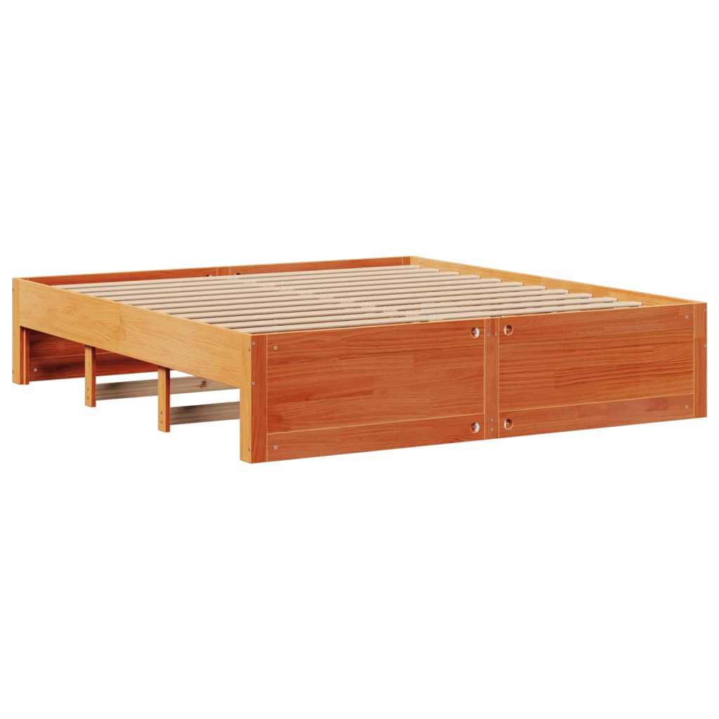Cadre de lit sans matelas avec tiroirs brun cire 180x200 cm pin - XIOS