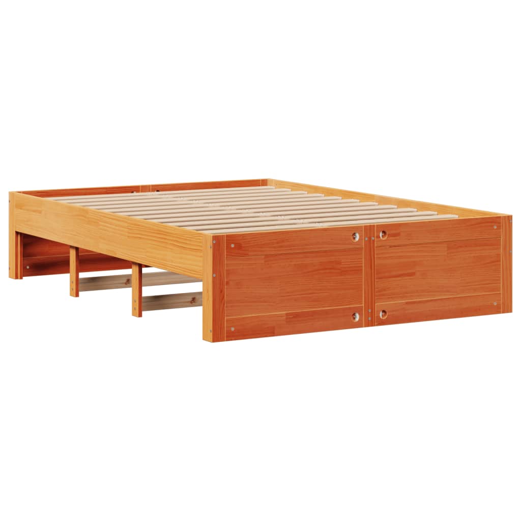 Cadre de lit sans matelas avec tiroirs brun cire 140x200 cm pin - XIOS
