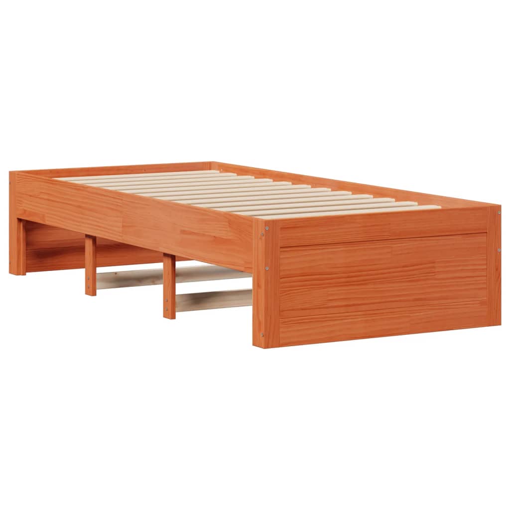 Cadre de lit sans matelas avec tiroirs 90x200cm bois pin massif - XIOS