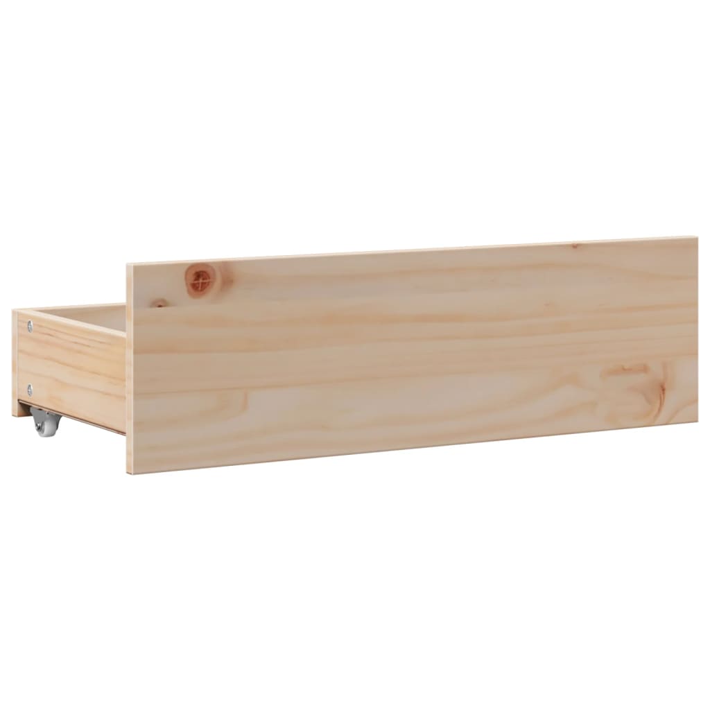 Cadre de lit sans matelas avec tiroirs 135x190 cm bois de pin - XIOS