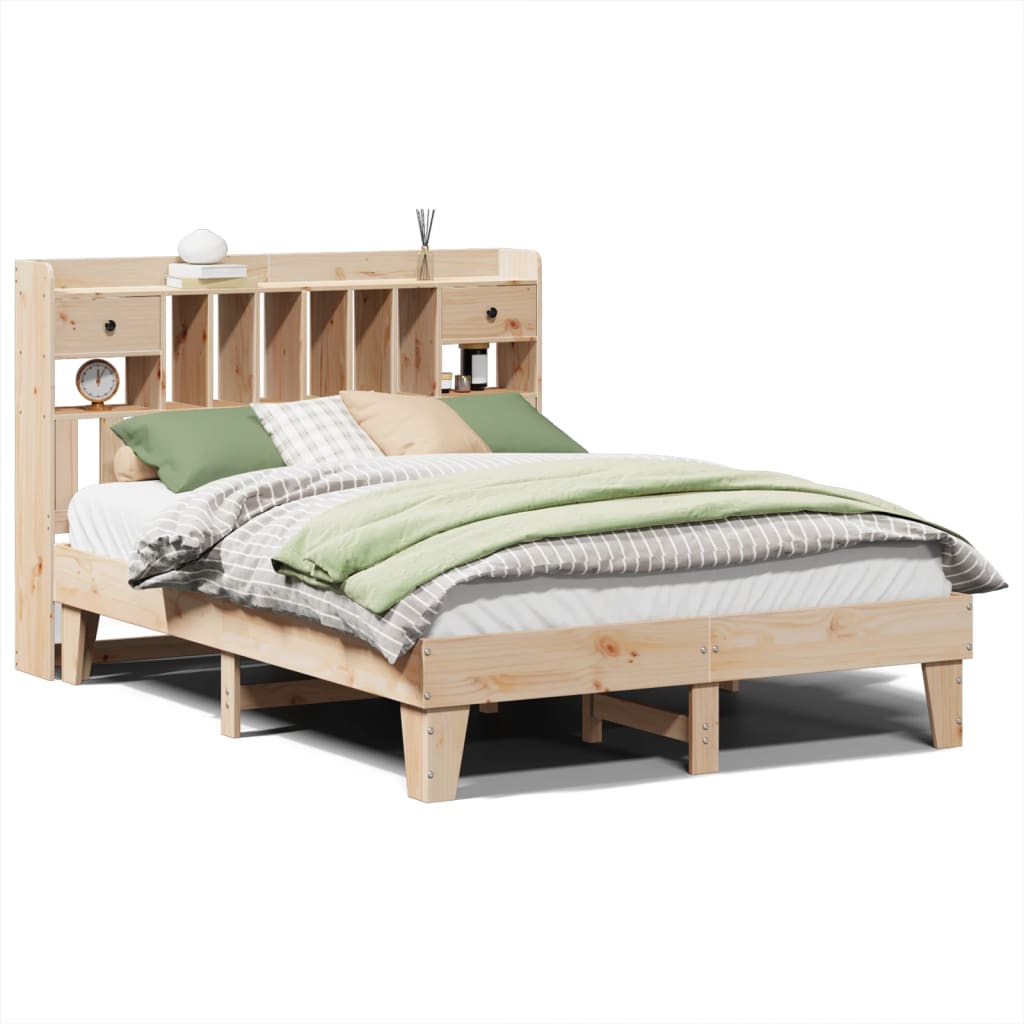 Cadre de lit sans matelas 140x200 cm bois massif de pin - XIOS