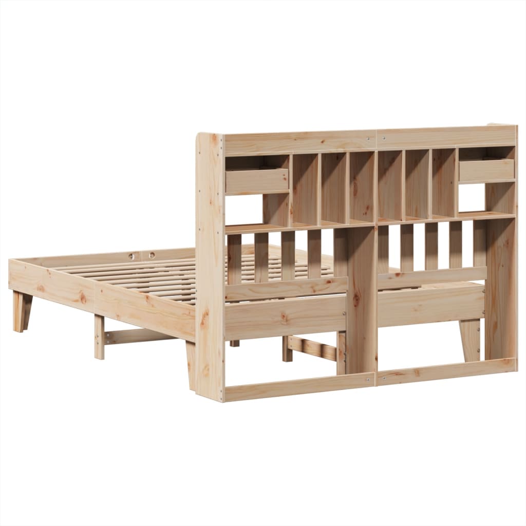 Cadre de lit sans matelas 140x200 cm bois massif de pin - XIOS
