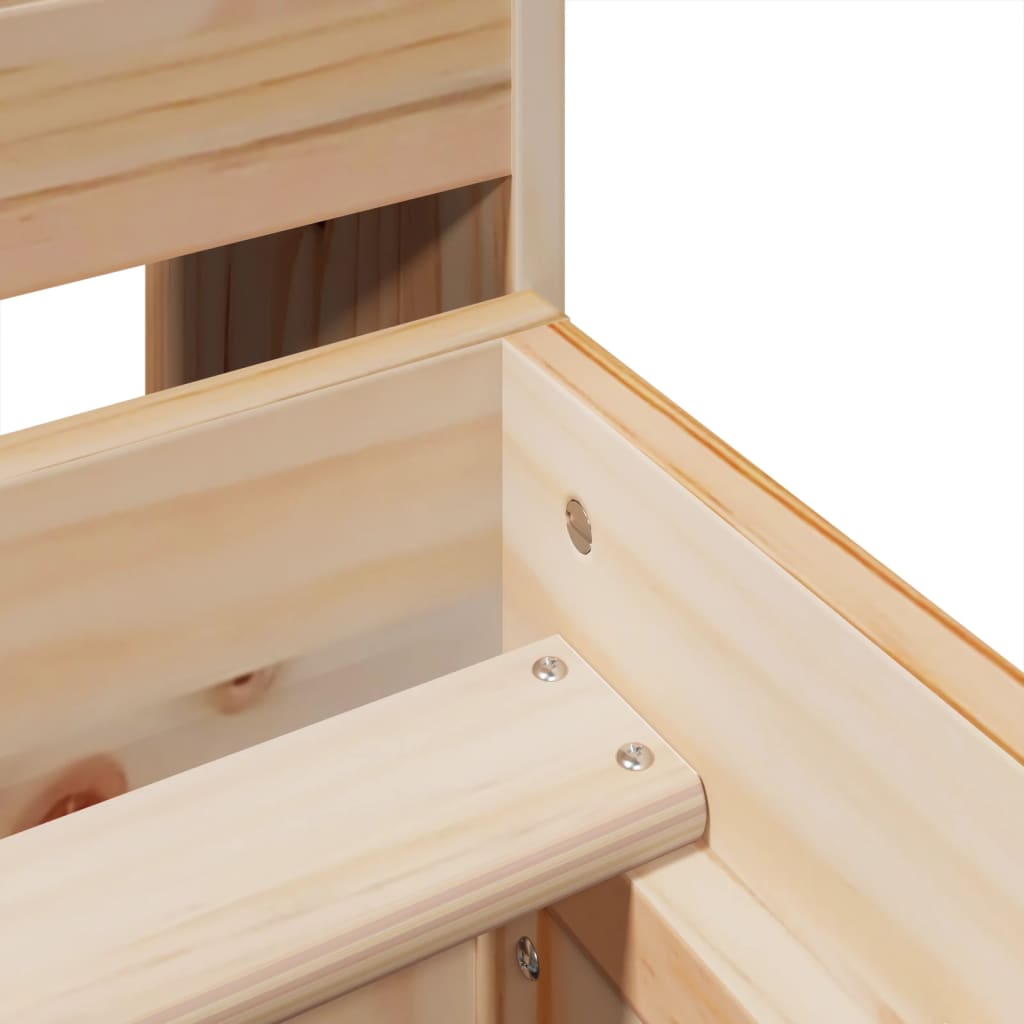 Cadre de lit sans matelas 140x200 cm bois massif de pin - XIOS