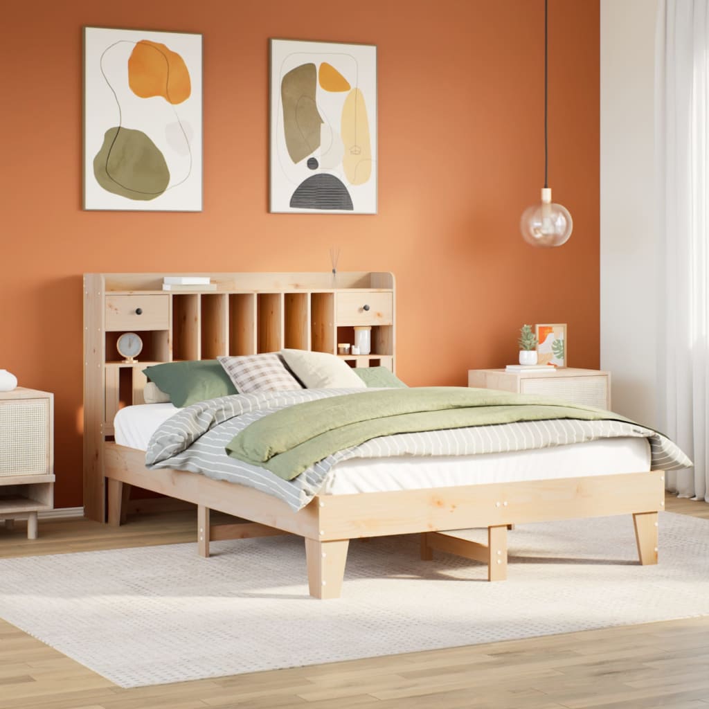 Cadre de lit sans matelas 140x200 cm bois massif de pin - XIOS