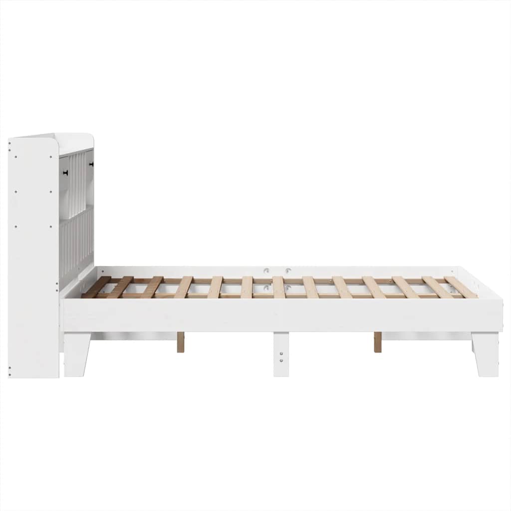 Cadre de lit sans matelas blanc 135x190 cm bois de pin massif - XIOS