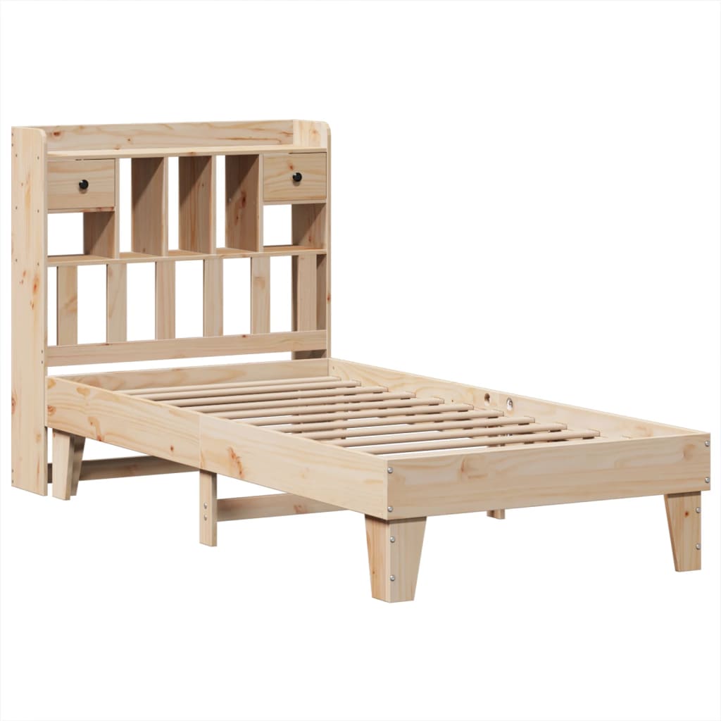 Cadre de lit sans matelas 90x190 cm bois de pin massif - XIOS