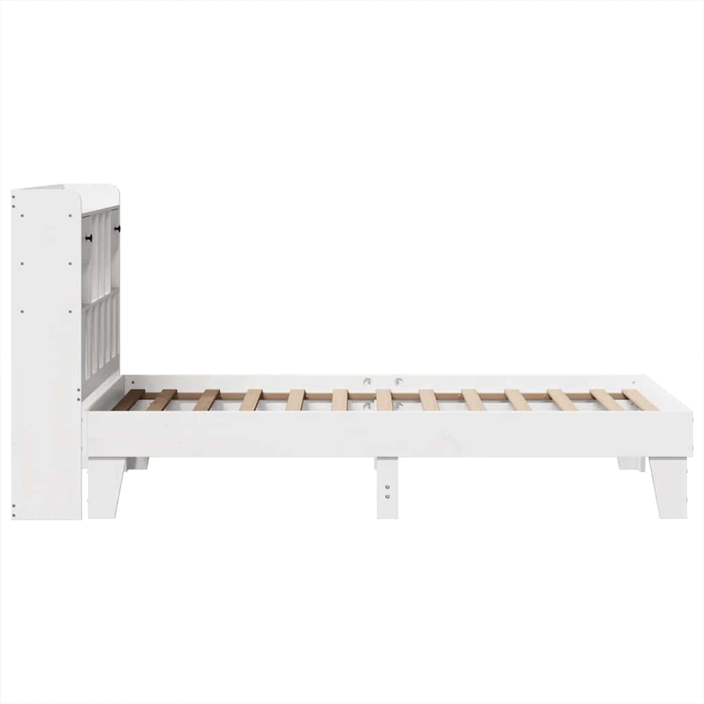 Cadre de lit sans matelas blanc 90x190 cm bois de pin massif - XIOS