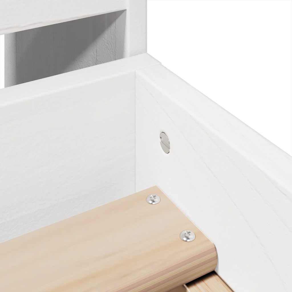 Cadre de lit sans matelas blanc 90x190 cm bois de pin massif - XIOS