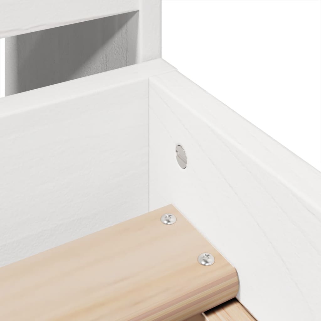 Cadre de lit sans matelas blanc 75x190 cm bois de pin massif - XIOS