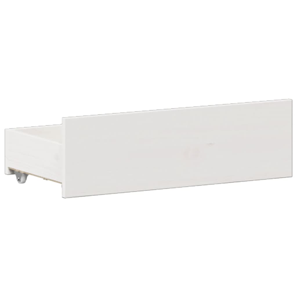 Lit bibliothèque sans matelas blanc 180x200 cm bois pin massif - XIOS