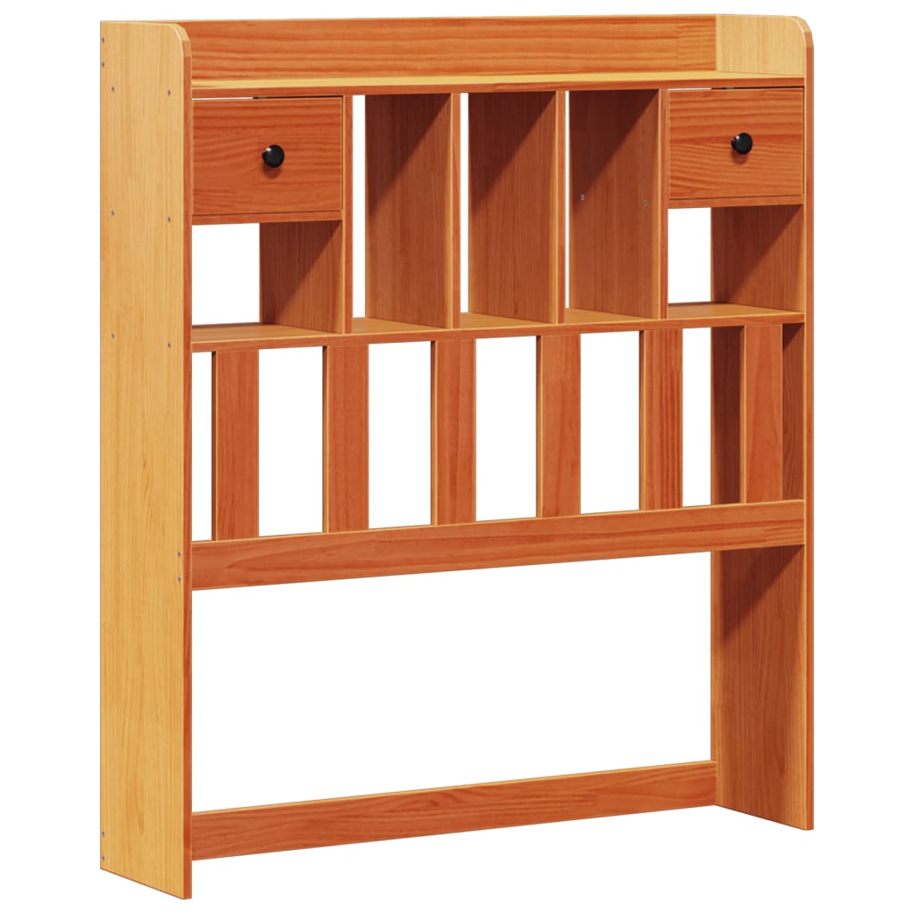 Lit bibliothèque sans matelas cire marron 100x200 cm pin massif - XIOS