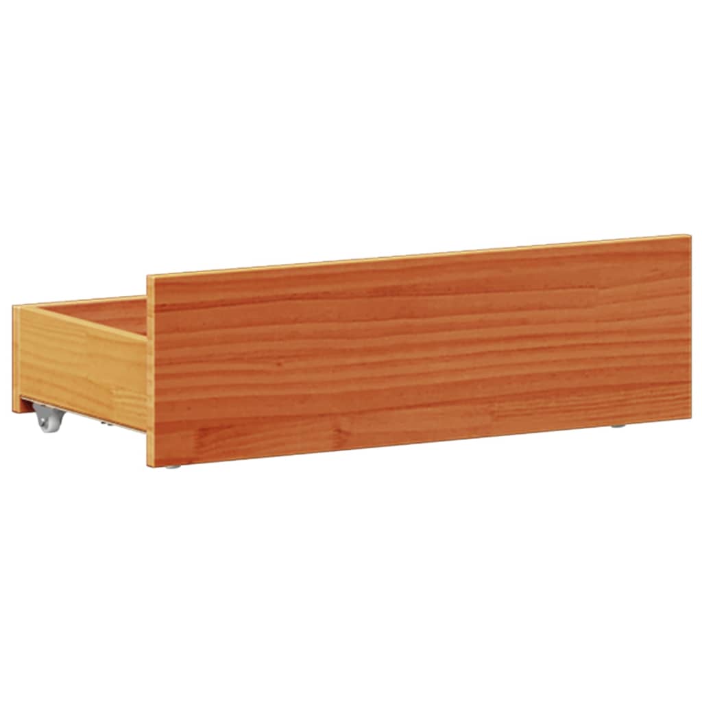 Lit bibliothèque sans matelas cire marron 100x200 cm pin massif - XIOS