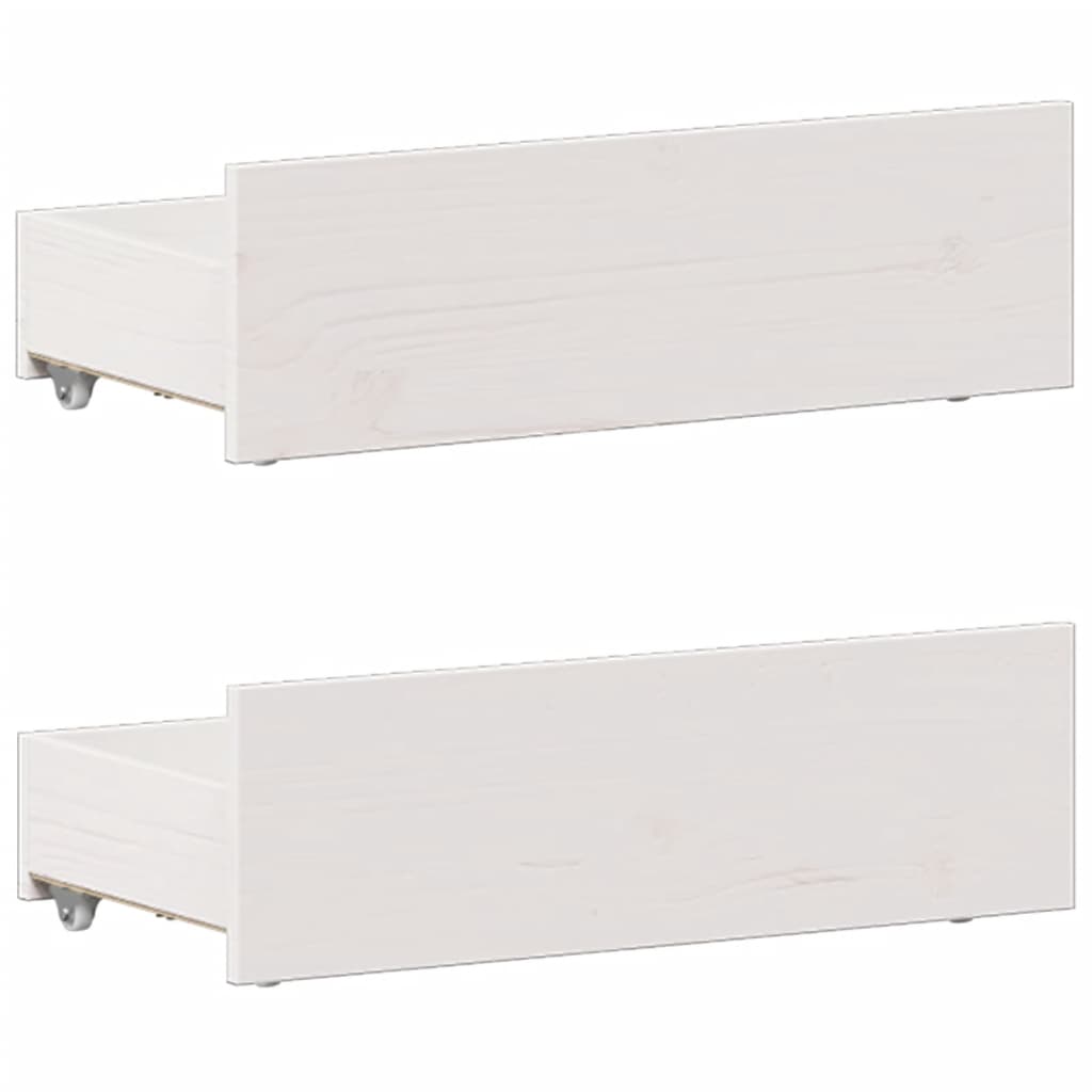 Lit bibliothèque sans matelas blanc 90x200cm bois de pin massif - XIOS