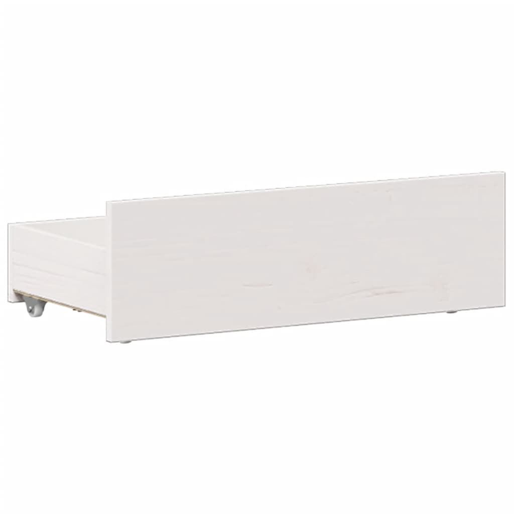 Lit bibliothèque sans matelas blanc 90x200cm bois de pin massif - XIOS