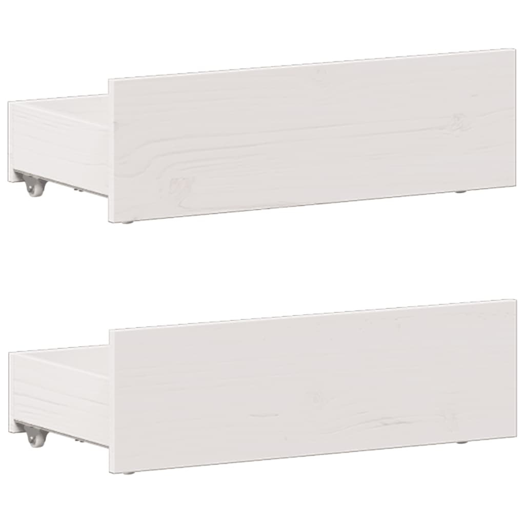 Lit bibliothèque sans matelas blanc 90x190cm bois de pin massif - XIOS