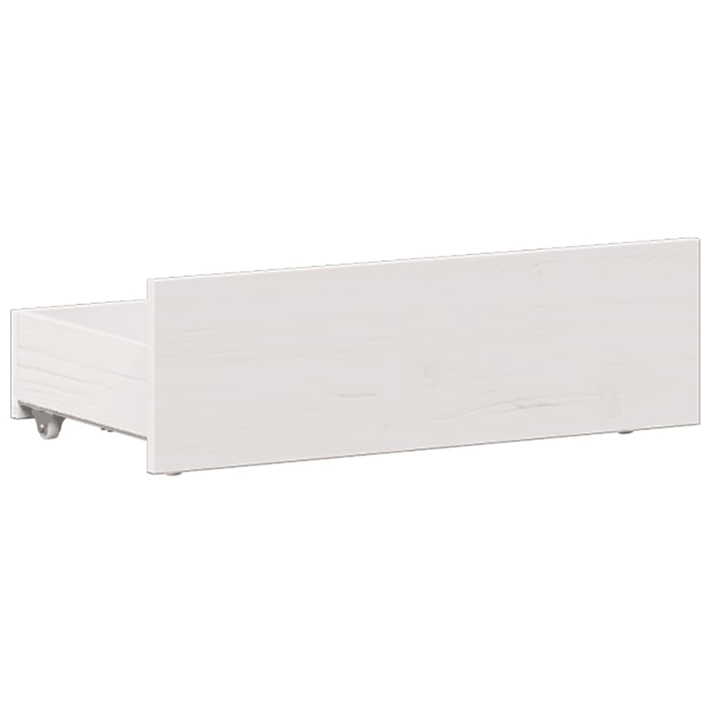 Lit bibliothèque sans matelas blanc 90x190cm bois de pin massif - XIOS